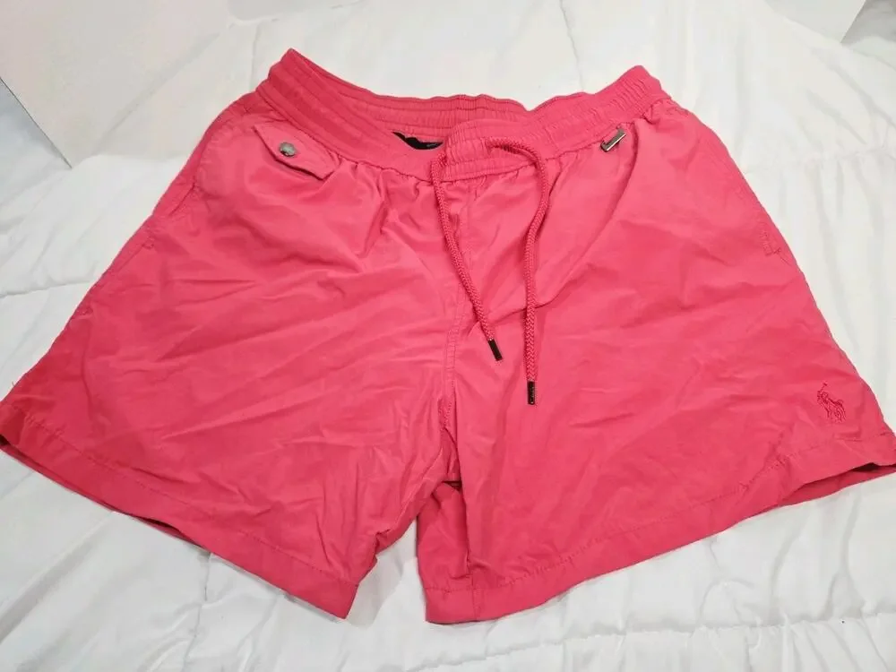 Polo Ralph Lauren Men's Pink Travelers Swimming Shorts L Hiking Outdoor String